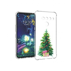 Чехол MyPads Tocco для LG V50 ThinQ Елка новогодняя с подарками акварель