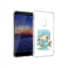 Чехол MyPads Tocco для Nokia 3.1 Счастливый чемодан (PT114125.119.166)