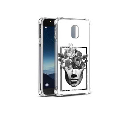 Чехол MyPads Tocco для Samsung Galaxy C8 черно белая ваза в абстракции (PT96288.518.678)