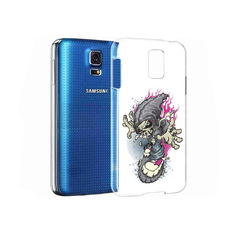 Чехол MyPads Tocco для Samsung Galaxy S5 нарисованный скелет на скейт борде
