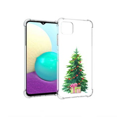Чехол MyPads Tocco для Samsung Galaxy A22 Елка новогодняя с подарками акварель