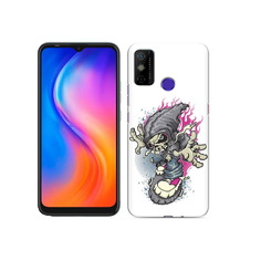 Чехол MyPads Tocco для Tecno Spark 6 GO нарисованный скелет на скейт борде