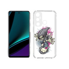 Чехол MyPads Tocco для Infinix Hot 11s нарисованный скелет на скейт борде