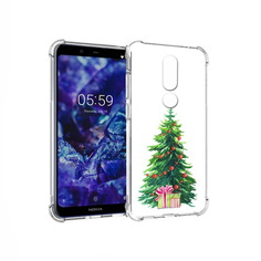 Чехол MyPads Tocco для Nokia 5.1 Plus Елка новогодняя с подарками акварель