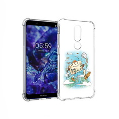 Чехол MyPads Tocco для Nokia 5.1 Plus Счастливый чемодан (PT119548.120.166)