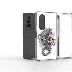 Чехол MyPads Tocco для Samsung Galaxy Z Fold 3 нарисованный скелет на скейт борде