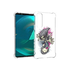 Чехол MyPads Tocco для Sony Xperia 5 III нарисованный скелет на скейт борде