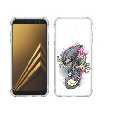 Чехол MyPads Tocco для Samsung Galaxy A6+ (2018) нарисованный скелет на скейт борде