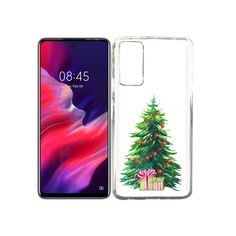 Чехол MyPads Tocco для Tecno Pova 2 Елка новогодняя с подарками акварель