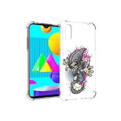 Чехол MyPads Tocco для Samsung Galaxy M01 нарисованный скелет на скейт борде
