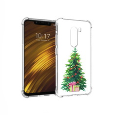 Чехол MyPads Tocco для Xiaomi Pocophone F1 Елка новогодняя с подарками акварель