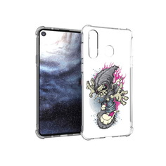 Чехол MyPads Tocco для Samsung Galaxy A8s нарисованный скелет на скейт борде