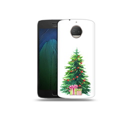 Чехол MyPads Tocco для Motorola Moto G5S Plus Елка новогодняя с подарками акварель