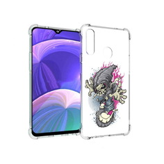Чехол MyPads Tocco для Samsung Galaxy A20s нарисованный скелет на скейт борде