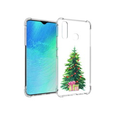 Чехол MyPads Tocco для Vivo Y19 Елка новогодняя с подарками акварель (PT140444.419.78)
