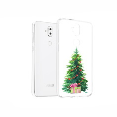 Чехол MyPads Tocco для Asus ZenFone 5 Lite (ZC600KL) Елка новогодняя с подарками акварель