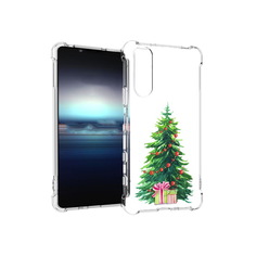 Чехол MyPads Tocco для Sony Xperia 5 Елка новогодняя с подарками акварель