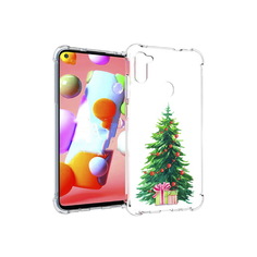 Чехол MyPads Tocco для Samsung Galaxy M11 Елка новогодняя с подарками акварель