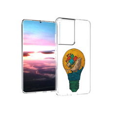 Чехол MyPads Tocco для Samsung Galaxy S21 Ultra кит в лампочке с парусами