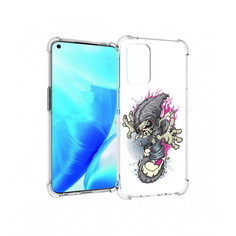 Чехол MyPads Tocco для OnePlus Nord N200 5G нарисованный скелет на скейт борде