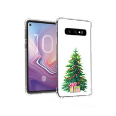 Чехол MyPads Tocco для Samsung Galaxy S10 Елка новогодняя с подарками акварель