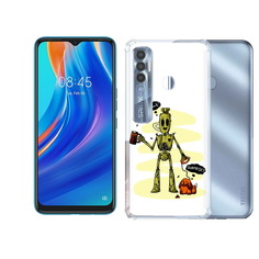 Чехол MyPads Tocco для Tecno Spark 7 Pro прикольный робот