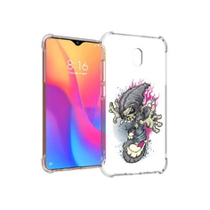 Чехол MyPads Tocco для Xiaomi Redmi 8A нарисованный скелет на скейт борде