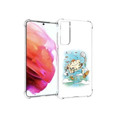 Чехол MyPads Tocco для Samsung Galaxy S21 FE Счастливый чемодан