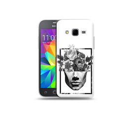 Чехол MyPads Tocco для Samsung Galaxy Core Prime черно белая ваза в абстракции