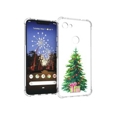 Чехол MyPads Tocco для Google Pixel 3 XL Елка новогодняя с подарками акварель