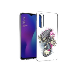 Чехол MyPads Tocco для Huawei P30 нарисованный скелет на скейт борде