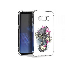Чехол MyPads Tocco для Samsung Galaxy S8+ нарисованный скелет на скейт борде