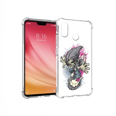 Чехол MyPads Tocco для Xiaomi Mi 8 нарисованный скелет на скейт борде (PT110454.314.512)