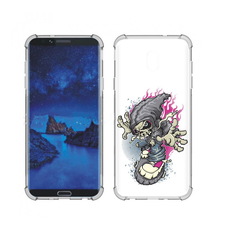 Чехол MyPads Tocco для Samsung Galaxy J7 (2018) нарисованный скелет на скейт борде