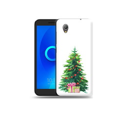 Чехол MyPads Tocco для Alcatel 1 Елка новогодняя с подарками акварель (PT227134.658.78)