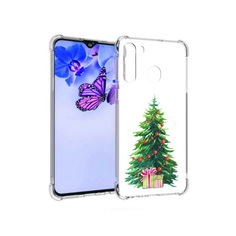 Чехол MyPads Tocco для Samsung Galaxy A21 Елка новогодняя с подарками акварель