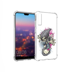Чехол MyPads Tocco для Huawei P20 Pro нарисованный скелет на скейт борде (PT108144.28.512)