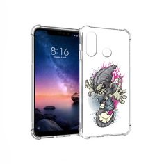 Чехол MyPads Tocco для Xiaomi Redmi Note 6 нарисованный скелет на скейт борде