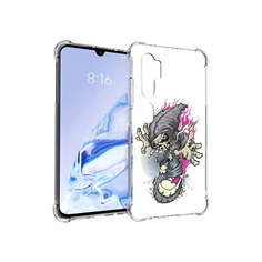 Чехол MyPads Tocco для Xiaomi Mi Note 10 Pro нарисованный скелет на скейт борде