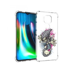 Чехол MyPads Tocco для Motorola Moto G9 Play нарисованный скелет на скейт борде