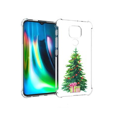 Чехол MyPads Tocco для Motorola Moto E7 Plus Елка новогодняя с подарками акварель
