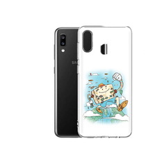 Чехол MyPads Tocco для Samsung Galaxy A20 Счастливый чемодан