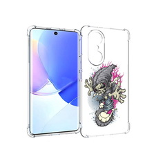 Чехол MyPads Tocco для Honor 60 Pro нарисованный скелет на скейт борде