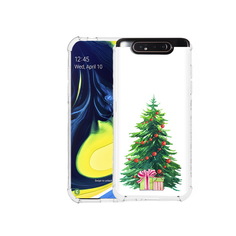 Чехол MyPads Tocco для Samsung Galaxy A80 Елка новогодняя с подарками акварель