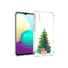 Чехол MyPads Tocco для Samsung Galaxy M02 Елка новогодняя с подарками акварель