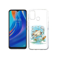 Чехол MyPads Tocco для Tecno Spark 7T Счастливый чемодан