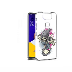 Чехол MyPads Tocco для Asus ZenFone 6 (ZS630KL) нарисованный скелет на скейт борде