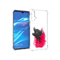 Чехол MyPads Tocco для Huawei Nova 5 медведь в дымке