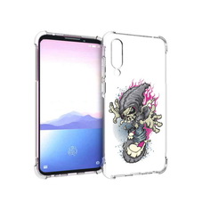 Чехол MyPads Tocco для Meizu 16XS нарисованный скелет на скейт борде (PT136345.89.512)