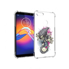 Чехол MyPads Tocco для Motorola Moto E6 нарисованный скелет на скейт борде